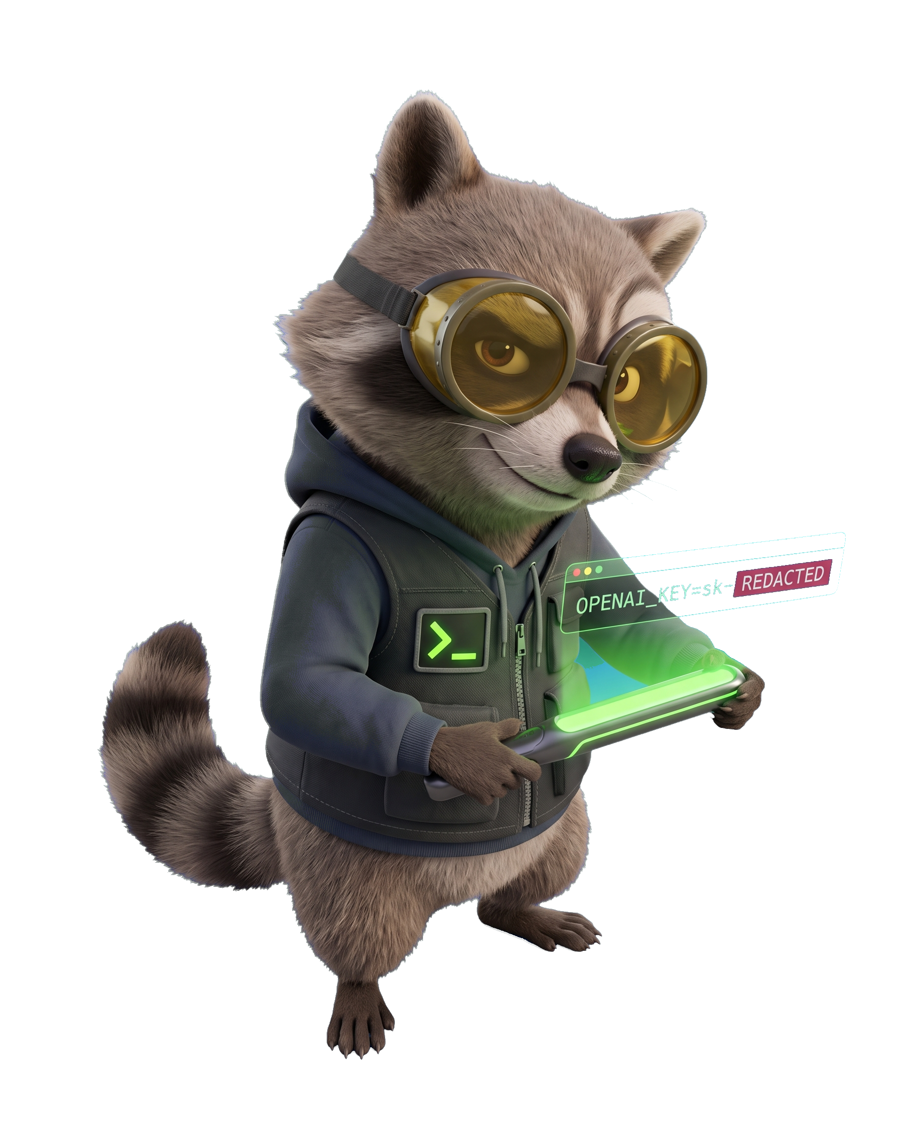 Nix the Raccoon — SanitAI's built-in scanner, actively finding secrets in your local conversation history